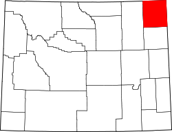 Karte von Crook County innerhalb von Wyoming
