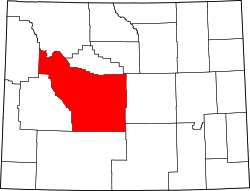Karte von Fremont County innerhalb von Wyoming
