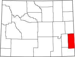 Karte von Goshen County innerhalb von Wyoming