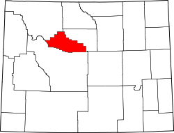 Karte von Hot Springs County innerhalb von Wyoming