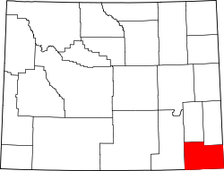 Karte von Laramie County innerhalb von Wyoming