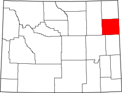 Karte von Weston County innerhalb von Wyoming