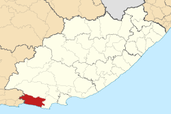 Map of the Eastern Cape with Kou-Kamma highlighted (2006).svg