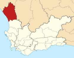 Map of the Western Cape with Matzikama highlighted (2011).svg