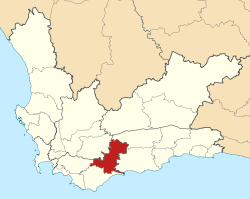 Map of the Western Cape with Swellendam highlighted (2011).svg