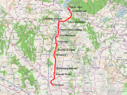 Strecke der Bahnstrecke Como–Saronno