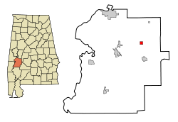 Marengo County Alabama Incorporated and Unincorporated areas Dayton Highlighted.svg