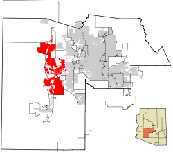 Maricopa County Incorporated and Planning areas Buckeye highlighted.svg