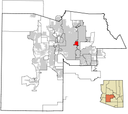 Maricopa County Incorporated and Planning areas Paradise Valley highlighted.svg