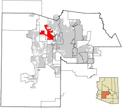 Maricopa County Incorporated and Planning areas Surprise highlighted.svg