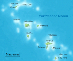 Karte der Marquesas-Inseln, Motu Iti im Westen