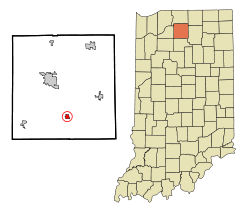 Marshall County Indiana Incorporated and Unincorporated areas Argos Highlighted.svg