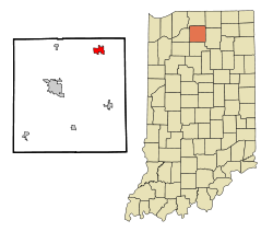 Marshall County Indiana Incorporated and Unincorporated areas Bremen Highlighted.svg