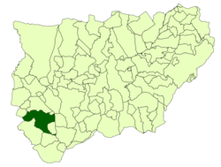 Lage von Martos in der Provinz Jaén