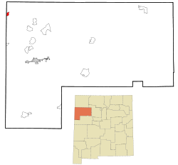 McKinley County New Mexico Incorporated and Unincorporated areas Navajo Highlighted.svg