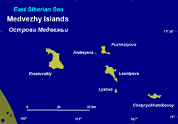 Karte der Medweschji-Inseln