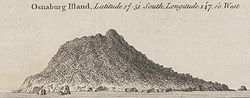 Mehetia im Jahre 1769,von Westen aus gesehen