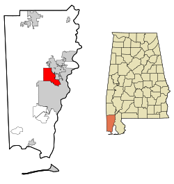 Mobile County Alabama Incorporated and Unincorporated areas Prichard Highlighted.svg