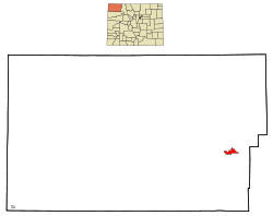 Moffat County Colorado Incorporated and Unincorporated areas Craig Highlighted.svg