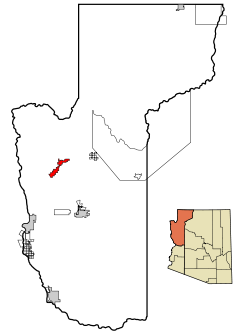 Mohave County Incorporated and Unincorporated areas Dolan Springs highlighted.svg