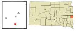 Moody County South Dakota Incorporated and Unincorporated areas Trent Highlighted.svg