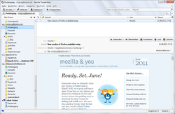 Bildschirmfoto von Mozilla Thunderbird 5.0 (unter Windows 7)