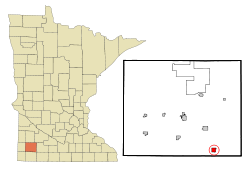 Murray County Minnesota Incorporated and Unincorporated areas Fulda Highlighted.svg