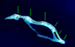 NASA-Satellitenaufnahme,mit Inselnamen
