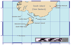 Übersichtskarte zur Lage der Solander Islands
