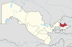 Lage der Provinz Namangan in Usbekistan