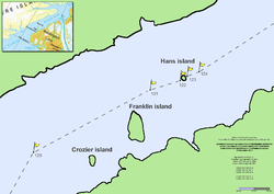 Lage der Crozier-Insel (Im Bild ganz links)