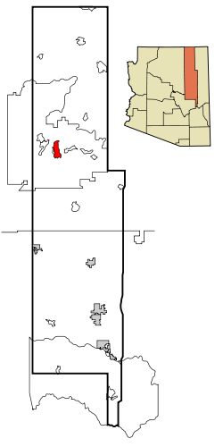 Navajo County Incorporated and Unincorporated areas Second Mesa highlighted.svg