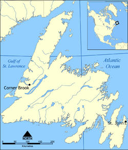 Karte von Neufundland, die Great Northern Peninsula liegt im äußersten Nordwesten