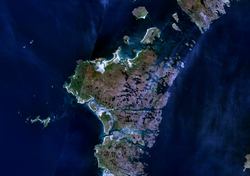 Landsat-Foto von North Uist