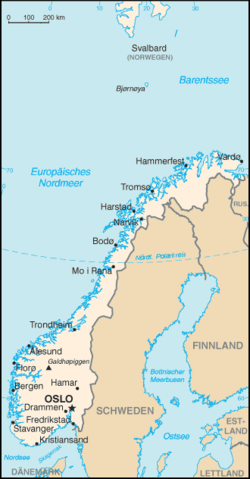 Karte von Norwegen