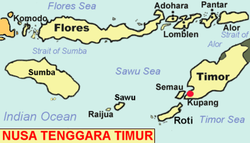Karte von Nusa Tenggara Timur mit Alor