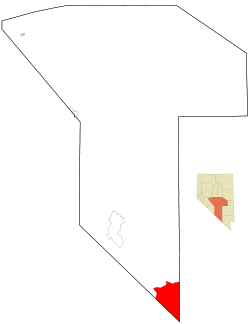 Nye County Nevada Incorporated and Unincorporated areas Pahrump Highlighted.svg