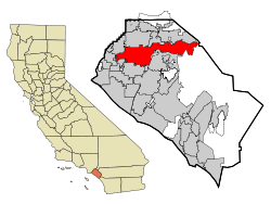 Karte vom Bundesstaat, Stadt hervorgehoben