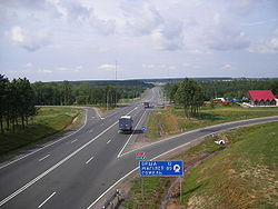 Die M1 bei Orscha, Blick in Richtung Talatschyn