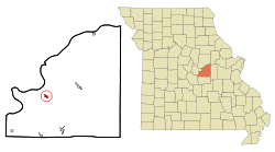 Osage County Missouri Incorporated and Unincorporated areas Westphalia Highlighted.svg