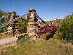 Hängebrücke über den Manuherikia River