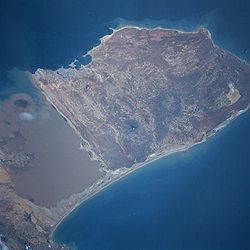 Satellitenbild der Halbinsel Paraguaná, des Golfs von Coro und des Isthmus von Médanos