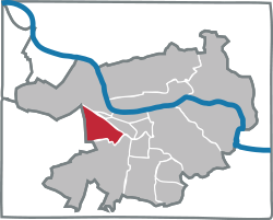 Lage des Stadtteils Pfaffengrund in Heidelberg