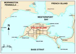 Karte von Phillip Island