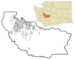 Pierce County Washington Incorporated and Unincorporated areas Elbe Highlighted.svg