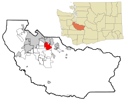 Pierce County Washington Incorporated and Unincorporated areas Puyallup Highlighted.svg
