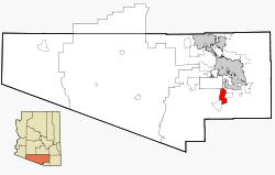 Pima County Incorporated and Unincorporated areas Sahuarita highlighted.svg