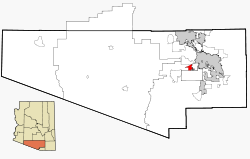Pima County Incorporated and Unincorporated areas Valencia West highlighted.svg