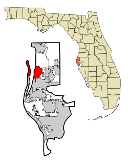 Pinellas County Florida Incorporated and Unincorporated areas Dunedin Highlighted.svg