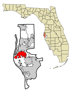 Pinellas County Florida Incorporated and Unincorporated areas Largo Highlighted.svg